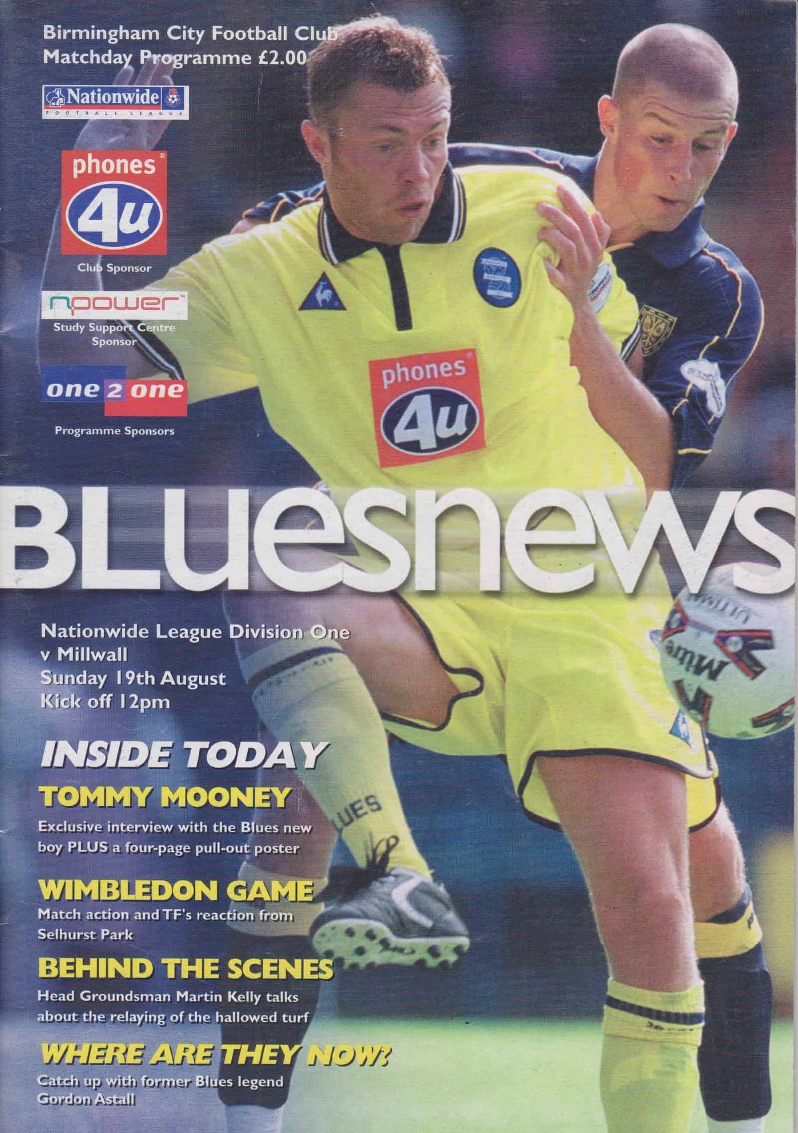 Birmingham City v Millwall 19-Aug-2001