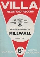 Aston Villa v Millwall 27-Jan-1968