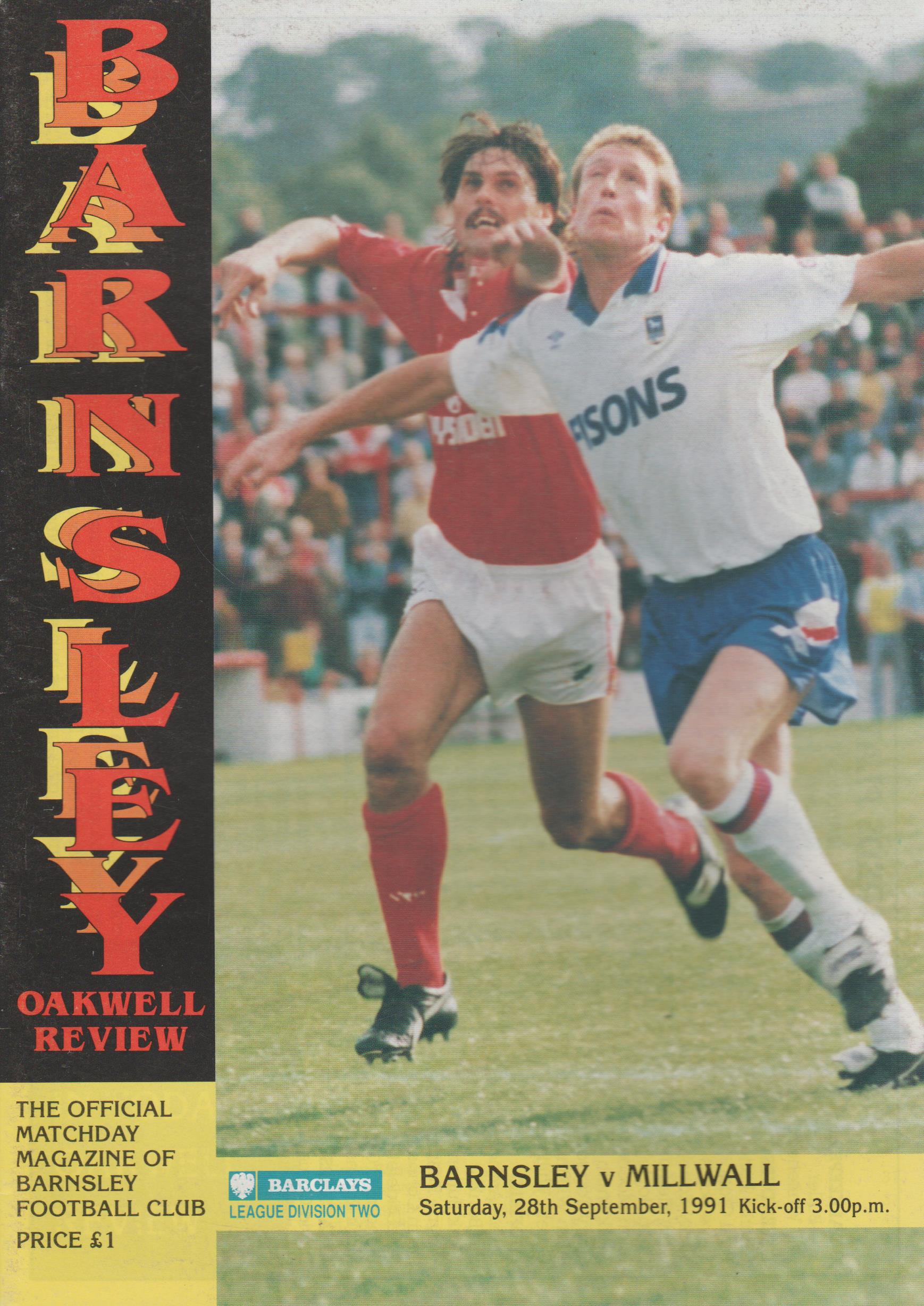 Barnsley v Millwall 28-Sep-1991