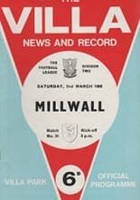 Aston Villa v Millwall 02-Mar-1968