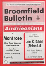Airdrieonians v Montrose 08-Nov-1986