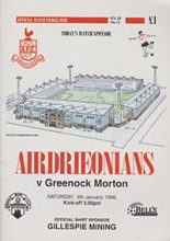 Airdrieonians v Morton 04-Jan-1996