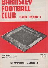 Barnsley v Newport County 25-Nov-1972