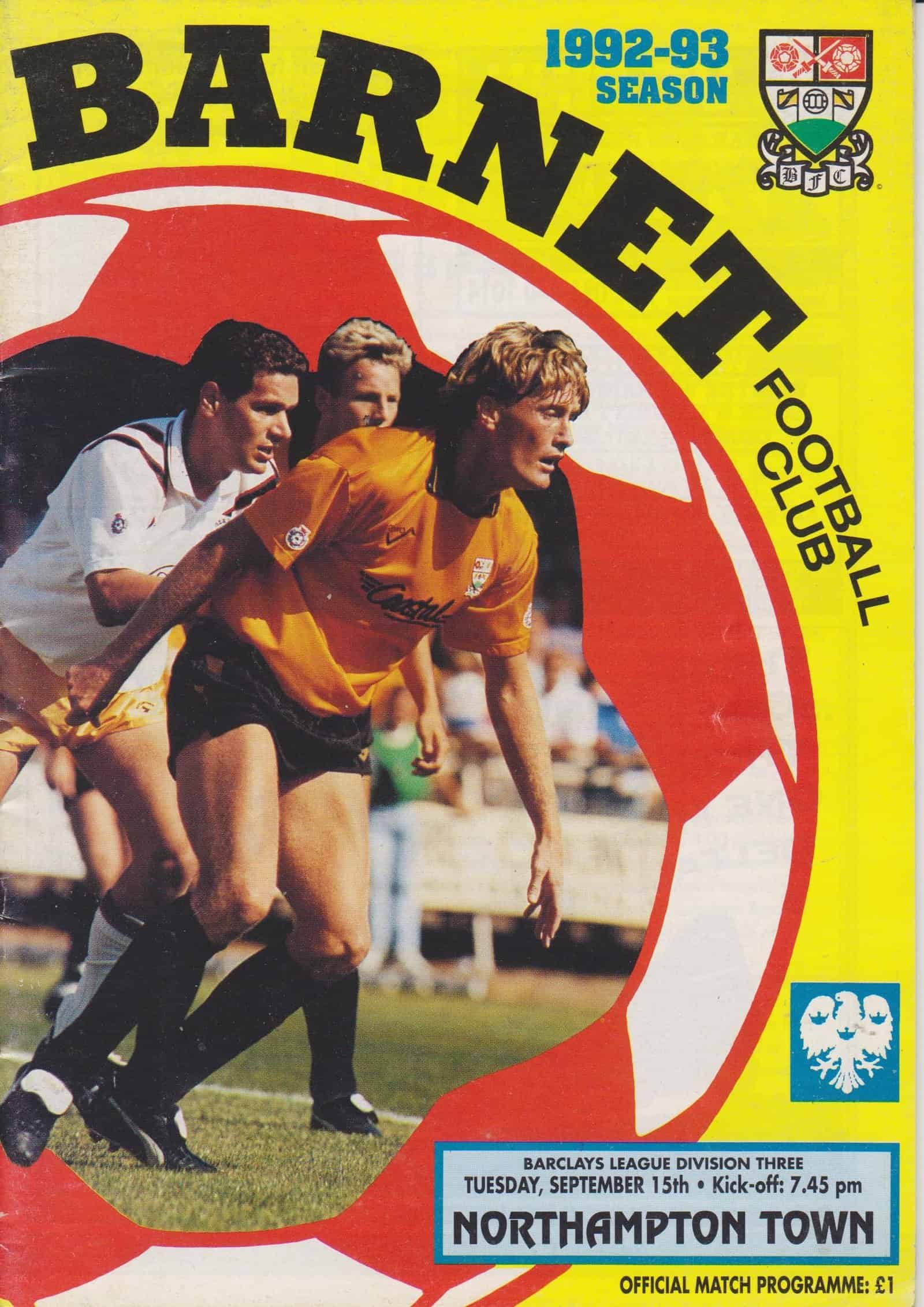 Barnet v Northampton Town 15-Sep-1992