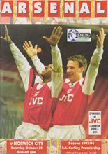Arsenal v Norwich City 30-Oct-1993