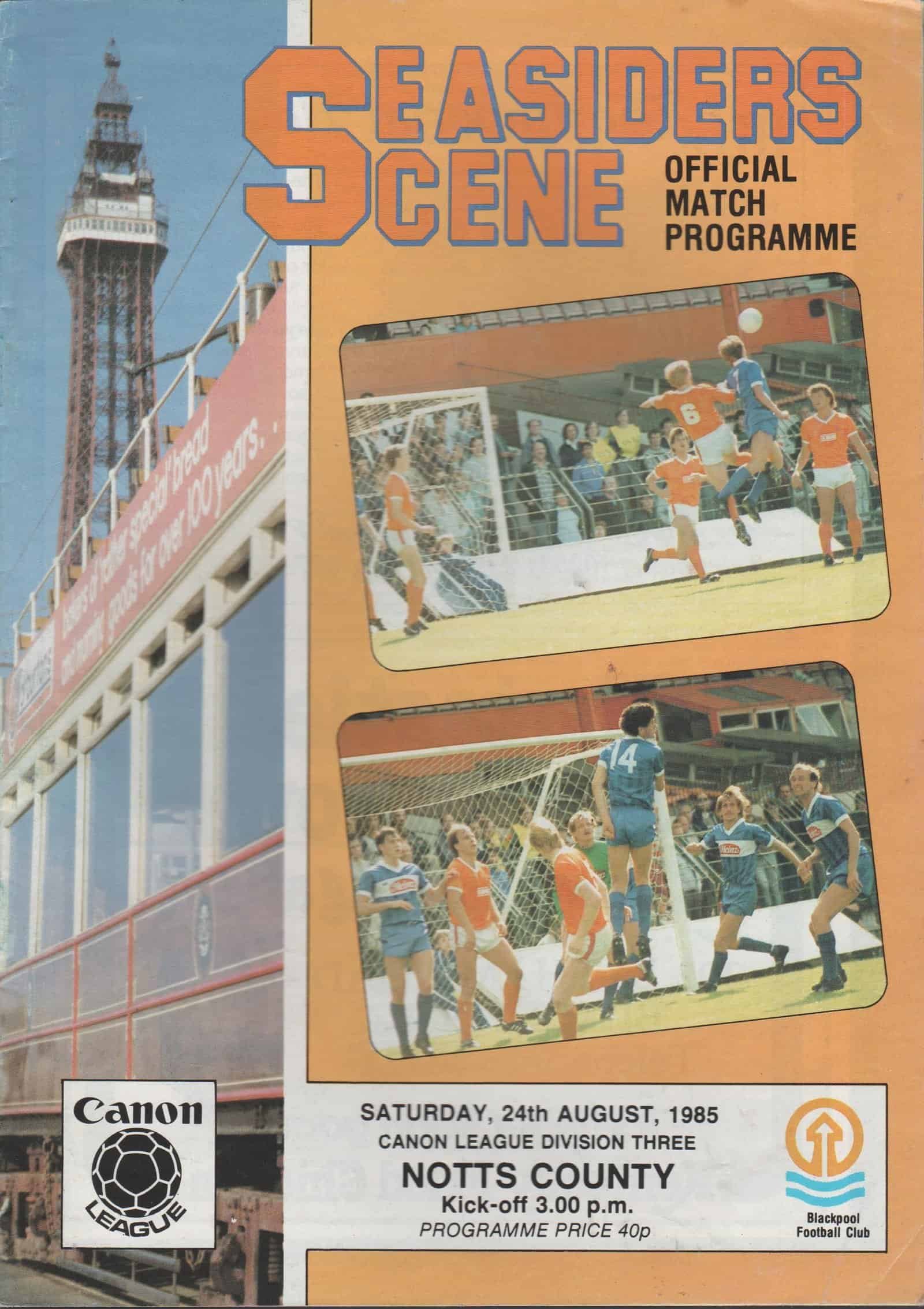 Blackpool v Notts County 24-Aug-1985
