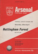 Arsenal v Nottingham Forest 22-Apr-1967