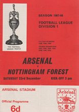 Arsenal v Nottingham Forest 23-Dec-1967