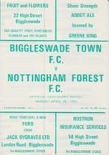 Biggleswade Town v Nottingham Forest 28-Apr-1975