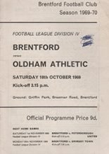 Brentford v Oldham Athletic 18-Oct-1969
