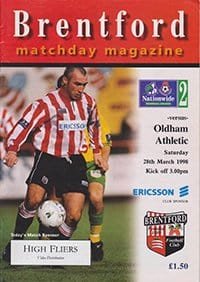Brentford v Oldham Athletic 28-Mar-1998