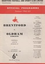 Brentford v Oldham Athletic 08-Dec-1962