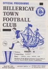 Billericay Town v Leyton Orient XI 10-Aug-1991