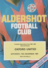 Aldershot v Oxford United 12-Dec-1981