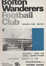 Bolton Wanderers v Oxford United 01-Mar-1969