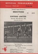 Brentford v Oxford United 26-Feb-1966