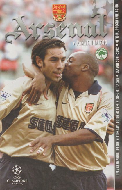 Arsenal v Panathinaikos 16-Oct-2001