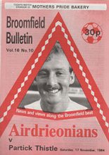 Airdrieonians v Partick Thistle 17-Nov-1984