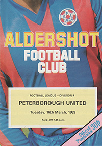 Aldershot v Peterborough United 16-Mar-1982
