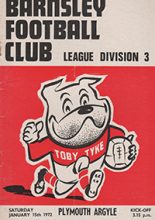 Barnsley v Plymouth Argyle 15-Jan-1972