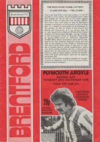 Brentford v Plymouth Argyle 26-Dec-1978