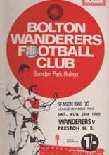 Bolton Wanderers v Preston North End 23-Aug-1969