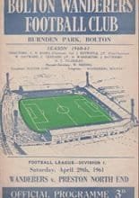 Bolton Wanderers v Preston North End 29-Apr-1961