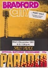 Bradford City v Port Vale 04-Nov-1981