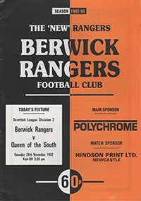 Berwick Rangers v Queen of the South 28-Nov-1992