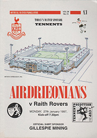 Airdrieonians v Raith Rovers 27-Jan-1997