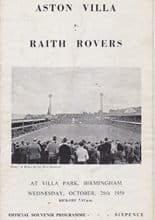 Aston Villa v Raith Rovers 28-Oct-1959