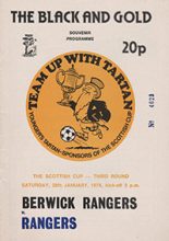 Berwick Rangers v Glasgow Rangers 28-Jan-1978