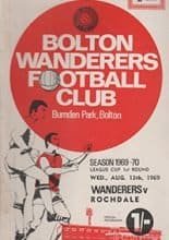 Bolton Wanderers v Rochdale 13-Aug-1969