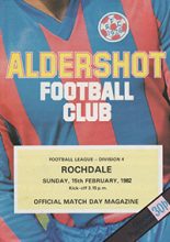 Aldershot v Rochdale 15-Feb-1982