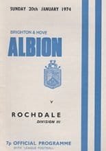 Brighton and Hove Albion v Rochdale 20-Jan-1974