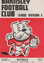 Barnsley v Rochdale 25-Sep-1971