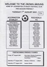Accrington Stanley v Rochdale 07-Aug-2001