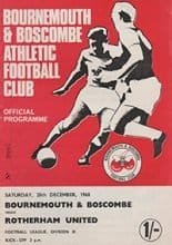 Bournemouth and Boscombe Athletic v Rotherham United 28-Dec-1968