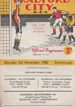 Bradford City v Scarborough 05-Nov-1960