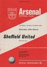 Arsenal v Sheffield United 25-Mar-1967
