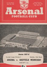 Arsenal v Sheffield Wednesday 22-Mar-1958