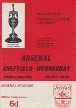 Arsenal v Sheffield Wednesday 30-Apr-1968