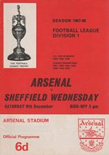 Arsenal v Sheffield Wednesday 09-Dec-1967