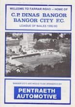 Bangor City v Sheffield United 01-Aug-1992