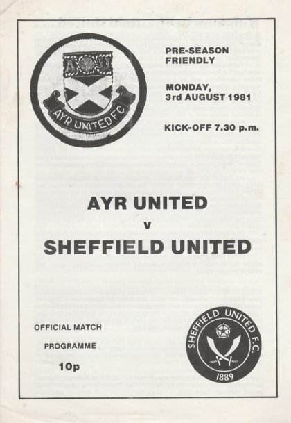 Ayr United v Sheffield United 03-Aug-1981