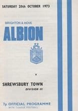 Brighton and Hove Albion v Shrewsbury Town 20-Oct-1973