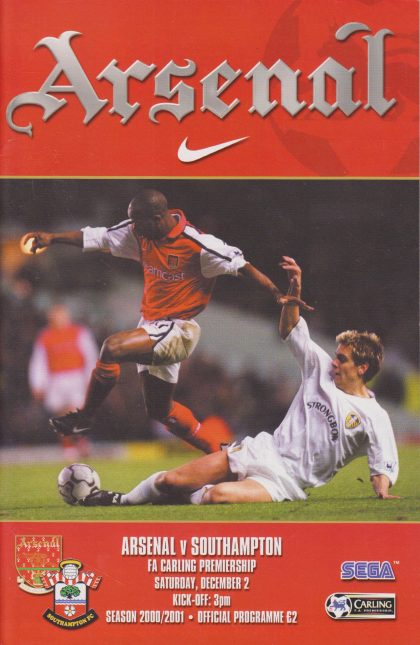 Arsenal v Southampton 02-Dec-2000