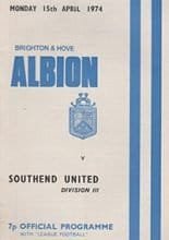 Brighton and Hove Albion v Southend United 15-Apr-1974