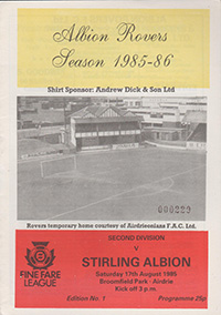 Albion Rovers v Stirling Albion 17-Aug-1985