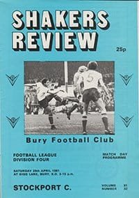 Bury v Stockport County 25-Apr-1981